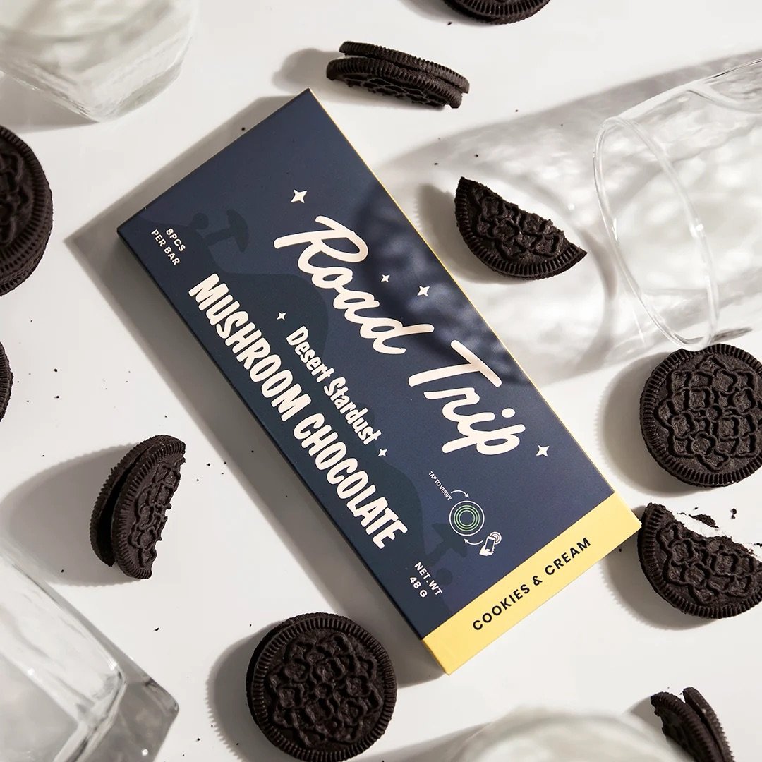 Road Trip Desert Stardust Mushroom Chocolate Bar - Cookies & Cream 2 Cookies and Cream Photo