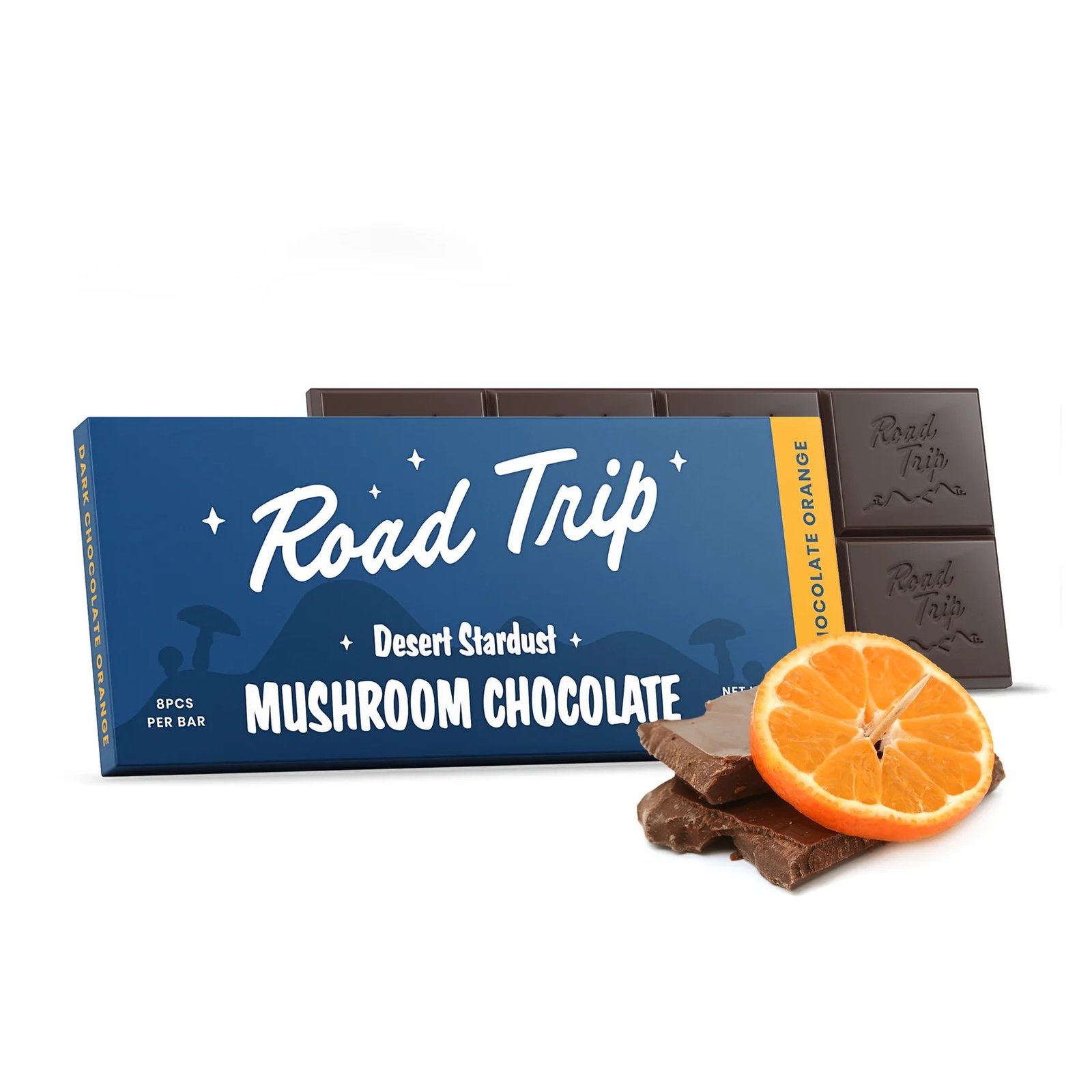 Road Trip Desert Stardust Mushroom Chocolate Bar - Dark Chocolate Orange 1 DarkChocolatOrange