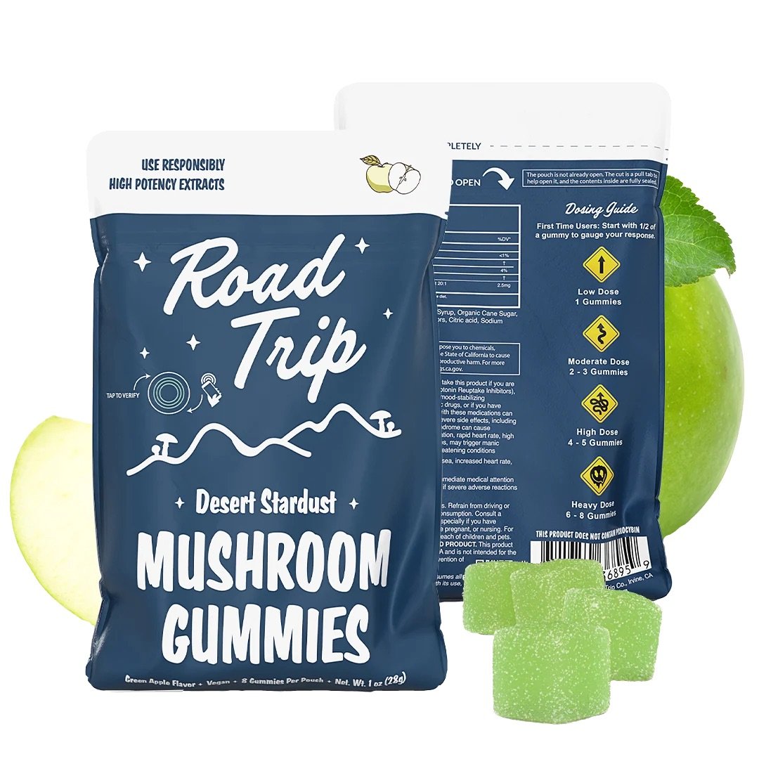 Road Trip Desert Stardust Mushroom Gummies Green Apple 1 Green Apple 8pk CLEAR