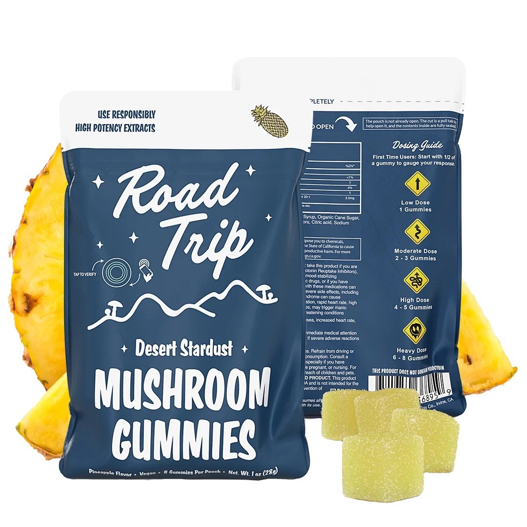 Road Trip Desert Stardust Mushroom Gummies Pineapple 1 Pineapple 8pk CLEAR