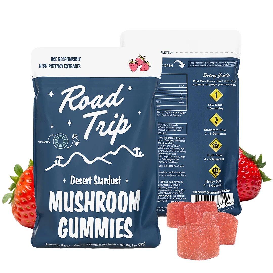 Road Trip Desert Stardust Mushroom Gummies Strawberry 1 Strawberry 8pk CLEAR