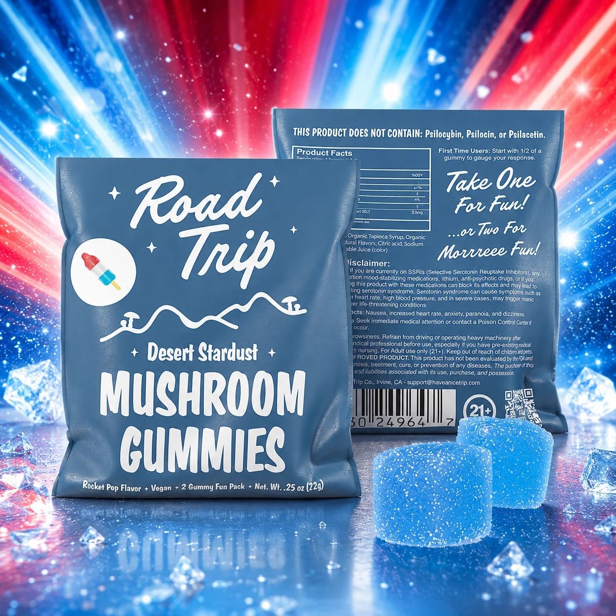 Road Trip Desert Stardust Mushroom Gummies - 2-Piece Sample Size Rocket Pop 1 rocket pop desert stardust