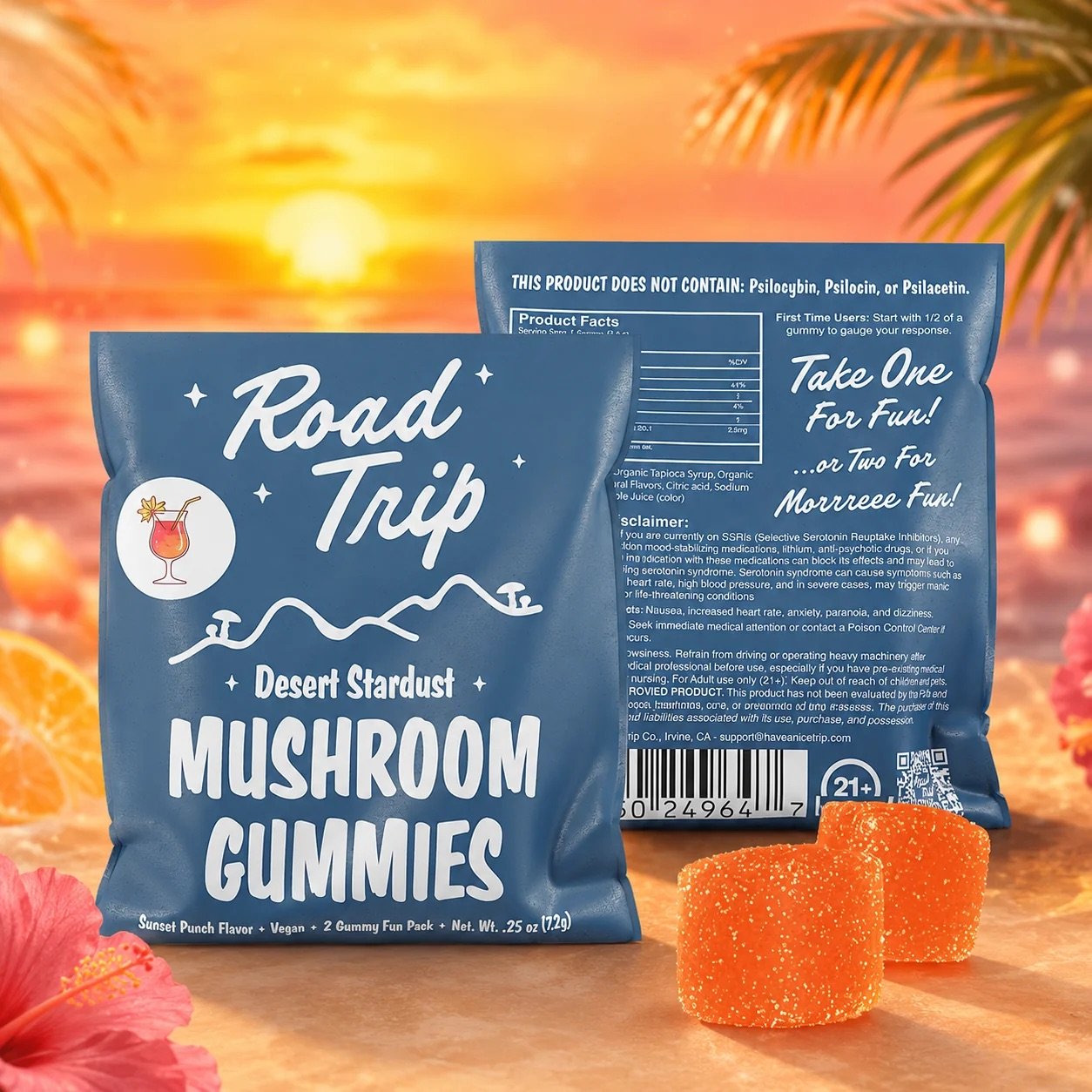Road Trip Desert Stardust Mushroom Gummies - 2-Piece Sample Size Sunset Punch 1 sunset punch desert stardust